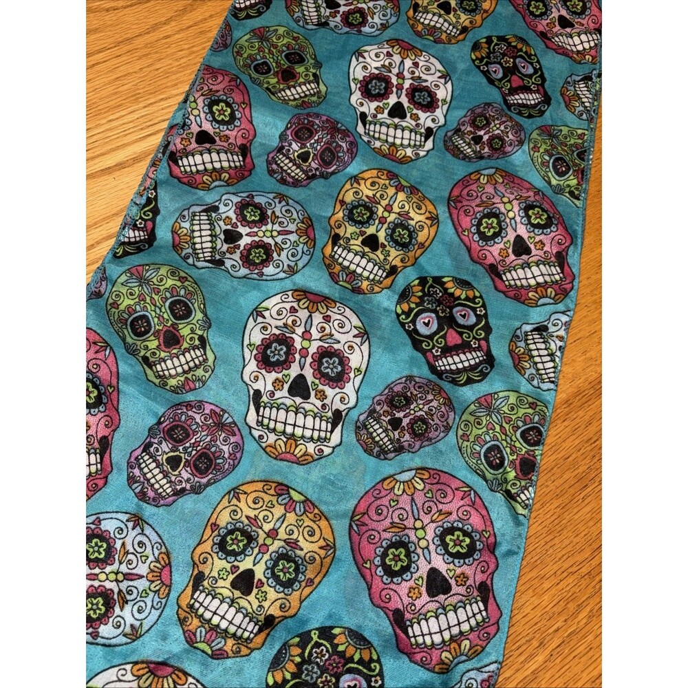 Day Of the Dead-Dia de los muertos 59 X 10.5 Inch Scarf